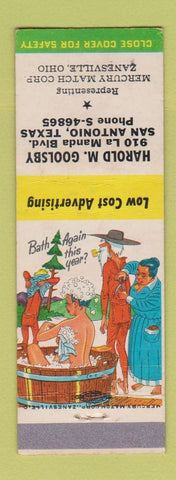 Matchbook Cover - Harold Goolsby Mercury Match Corp San Antonio TX hillbilly