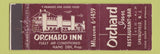 Matchbook Cover - Ochard Inn Restaurant Springfield NJ