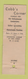 Matchbook Cover - Cobb's Corner New York City WEAR