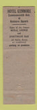 Matchbook Cover - Hotel Kenmore Boston MA WEAR