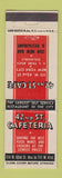 Matchbook Cover - 42nd St Cafe New York City