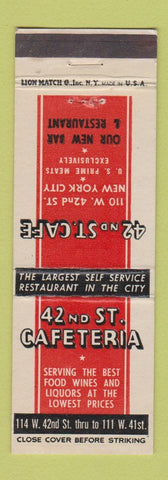 Matchbook Cover - 42nd St Cafe New York City