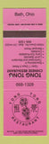 Matchbook Cover - Tong Tong Chinese Restaurant Bath OH