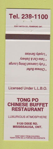 Matchbook Cover - Tong Po Chinese Restaurant Mississauga ON