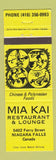 Matchbook Cover - Mia Kai Chinese Restaurant Niagara Falls ON YELLOW