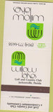 Matchbook Cover - Willow Lakes Golf Country Club Jacksonville FL 30 Strike