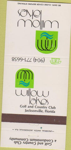 Matchbook Cover - Willow Lakes Golf Country Club Jacksonville FL 30 Strike
