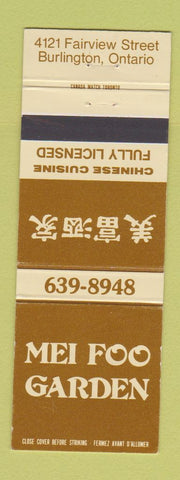 Matchbook Cover - Mei Foo Chinese Restaurant Burlington ON