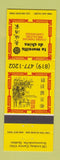 Matchbook Cover - La Muraille Chinese Restaurant Drummondville QC