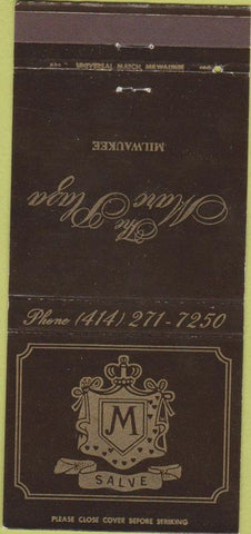 Matchbook Cover - Marc Plaza Milwaukee WI 30 Strike