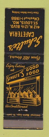 Matchbook Cover - Schulte's Cafeteria St Louis MO