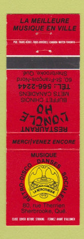 Matchbook Cover - Restaurant L' Oncle Ho Chinese Sherbrooke QC
