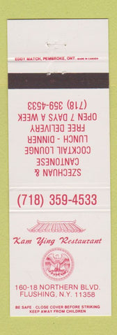 Matchbook Cover - Kam Ying Chinese Restaurant Flushing NY