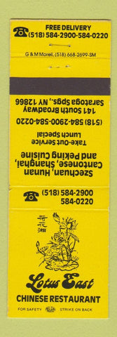 Matchbook Cover - Lotus East Chinese Restaurant Saratoga Springs NY