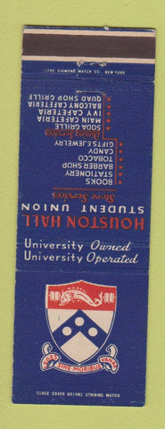 Matchbook Cover - Houston Hall Student Union University of Pennsylvania PA