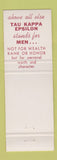 Matchbook Cover - Tau Kappa Epsilon Fraternity