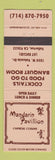 Matchbook Cover - Mandarin Pavilion Chinese Restaurant Fullerton CA