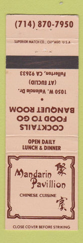 Matchbook Cover - Mandarin Pavilion Chinese Restaurant Fullerton CA