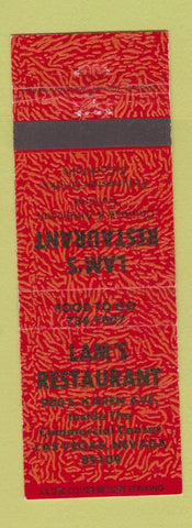 Matchbook Cover - Lam's Restaurant Las Vegas NV