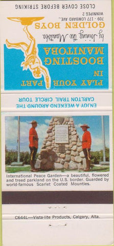 Matchbook Cover - Manitoba Golden Boys Winnipeg MB 30 Strike