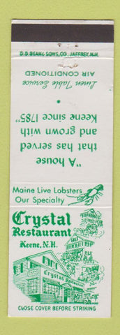 Matchbook Cover - Crystal Restaurant Keene NH DD Bean