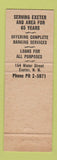 Matchbook Cover - Exeter Banking Company Exeter NH