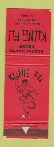 Matchbook Cover - Kung Fu Chinese Restaurant Madrid Spain WORN
