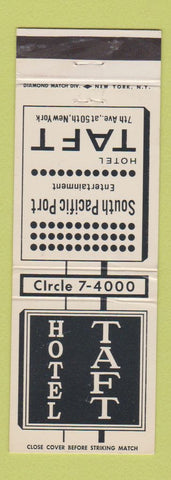Matchbook Cover - Hotel Taft New York City South Pacific Port