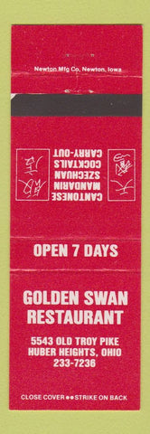 Matchbook Cover - Golden Swan Chinese Restaurant Huber Heights OH