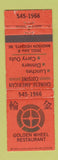 Matchbook Cover - Golden Wheel Chinese Restaurant Madison Heights MI WEAR