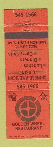 Matchbook Cover - Golden Wheel Chinese Restaurant Madison Heights MI WEAR