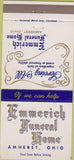Matchbook Cover - Emmerich Funeral Home Amherst OH 30 Strike