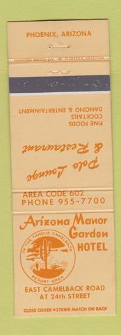 Matchbook Cover - Arizona Manor Garden Hotel Phoenix AZ TAN