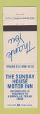 Matchbook Cover - Sunday House Motor Inn Kerrville TX