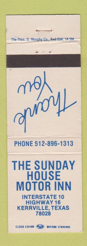 Matchbook Cover - Sunday House Motor Inn Kerrville TX