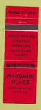 Matchbook Cover - Mandarin Place Chinese Restaurant Victoria BC