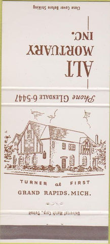 Matchbook Cover - Alt Mortuary Grand Rapids MI 30 Strike