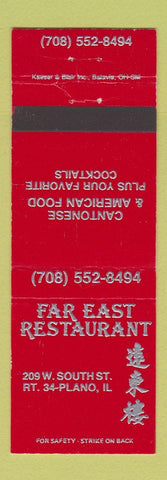 Matchbook Cover - Far East Restaurant Chinese Plano IL