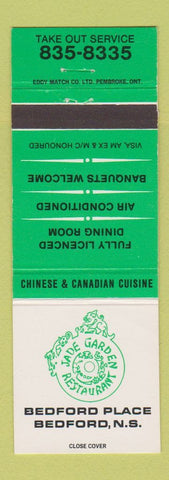 Matchbook Cover - Jade Garden Chinese Restaurant Bedford NS