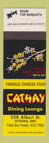 Matchbook Cover - Cathay Chinese Restaurant Ottawa ON