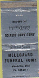 Matchbook Cover - Mollgaard Funeral Home Woodville OH 30 Strike
