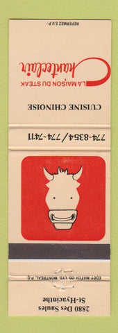 Matchbook Cover - Chanteclair Chinese Restaurant St Hyacinthe QC