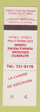 Matchbook Cover - La Cuisine de Szechuan Chinese Montreal QC
