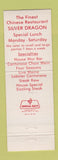 Matchbook Cover - Silver Dragon Chinese Restaurant College Park GA