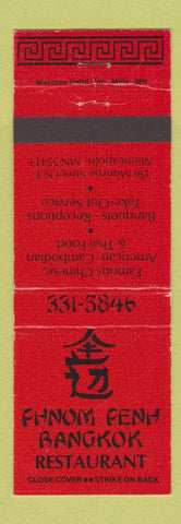 Matchbook Cover - Fhnom Fenh Bangkok Restaurant Chinese Minneapolis MN