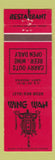 Matchbook Cover - Wing Wah Chinese Restaurant Gary IN