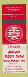 Matchbook Cover - Maison Moon Wah Chinese Restaurant Montreal QC