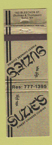 Matchbook Cover - Suzie's Chinese Restaurant New York City