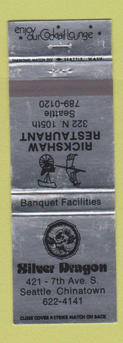Matchbook Cover - Silver Dragon Chinese Restaurant Rickshaw Seattle WA