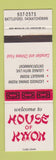 Matchbook Cover - House of Kwon Chinese Restaurant Battleford SK